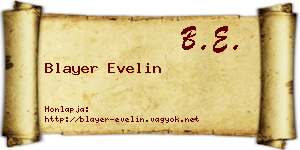 Blayer Evelin névjegykártya